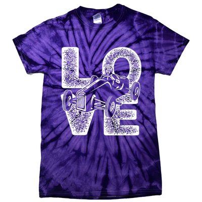 Old Racing Car Love Word Tie-Dye T-Shirt