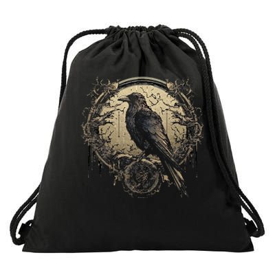 Odin Raven Celtic Viking Valhalla Pagan Drawstring Bag