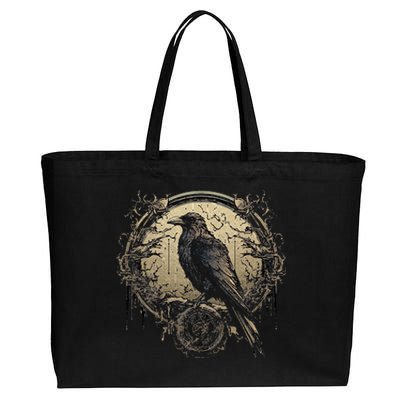 Odin Raven Celtic Viking Valhalla Pagan Cotton Canvas Jumbo Tote