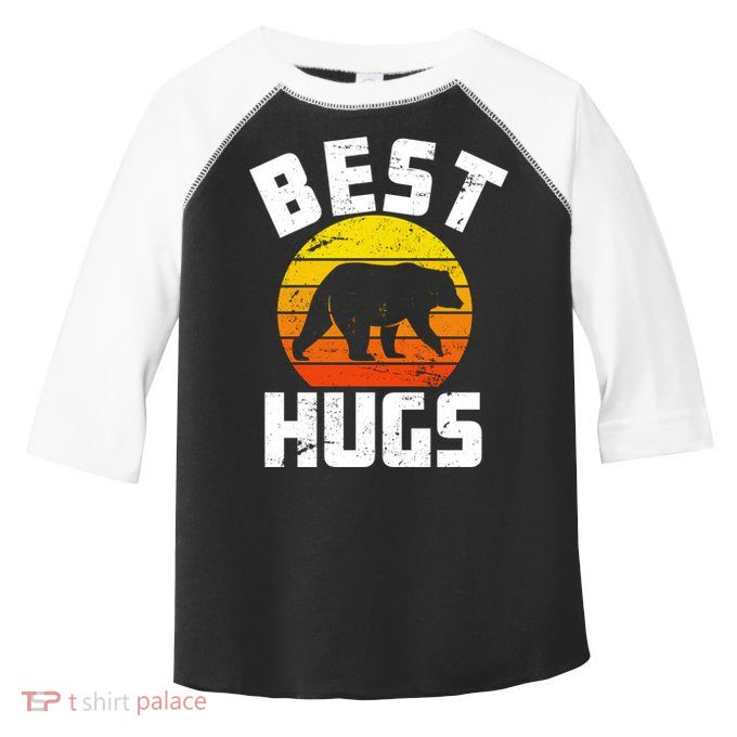 Outdoorsy Retro Dad Camping Best Bear Hugs Fathers Day Funny Gift Toddler Fine Jersey T-Shirt