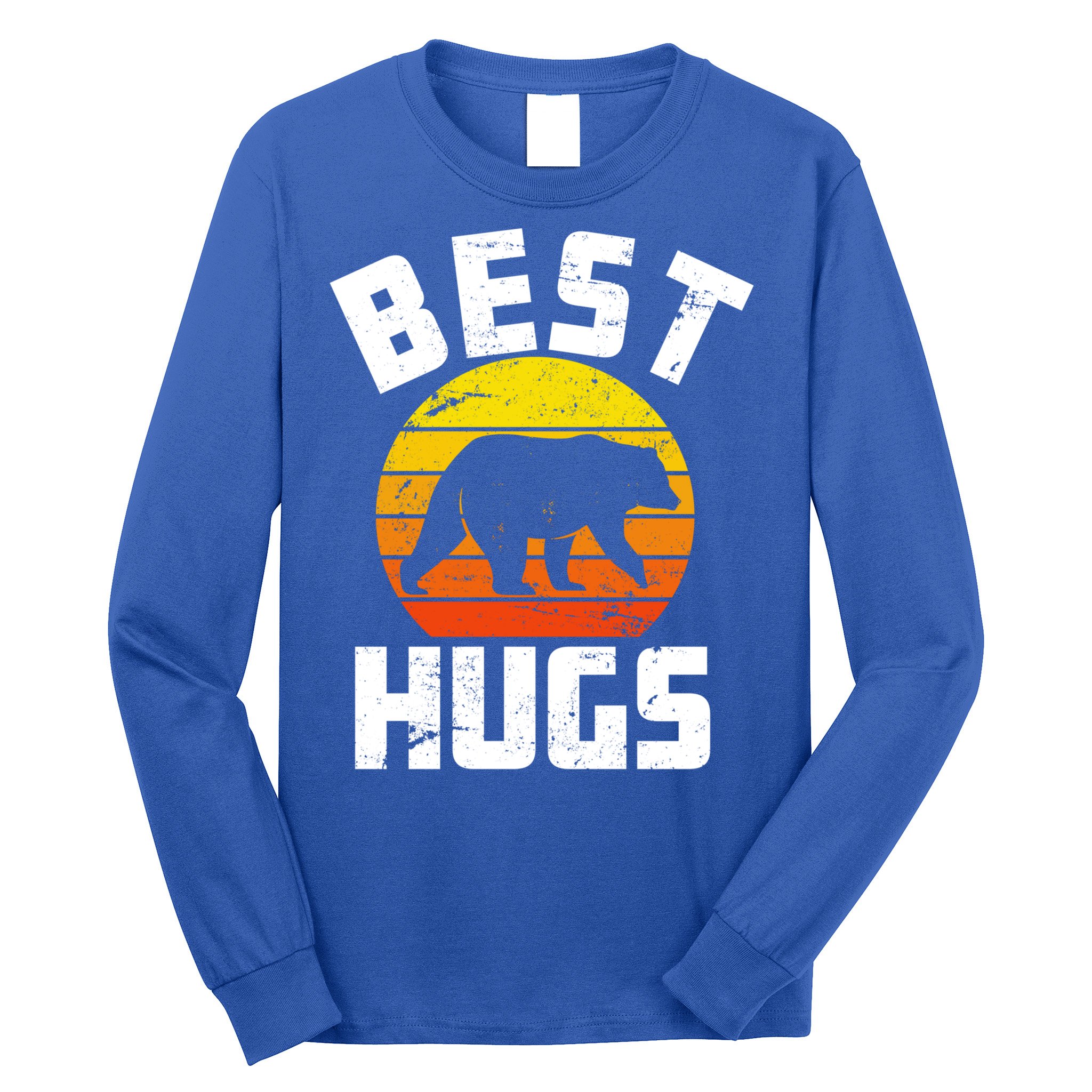 Outdoorsy Retro Dad Camping Best Bear Hugs Fathers Day Funny Gift Long Sleeve Shirt