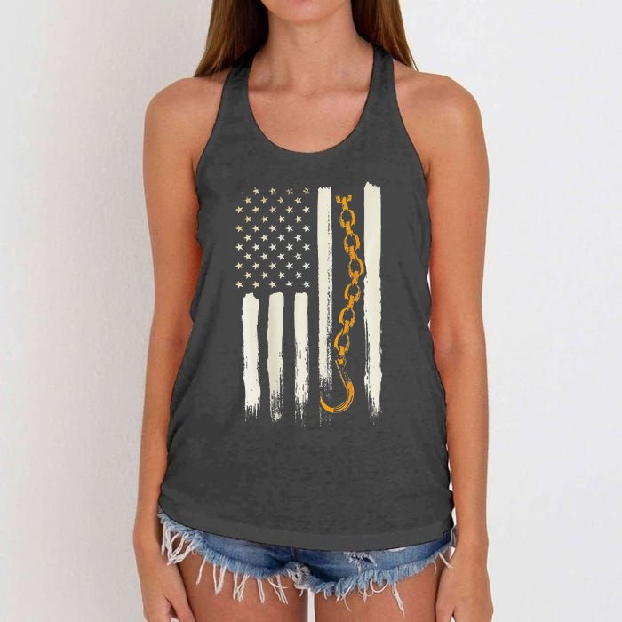 Ow Ruck Driver Image On Back Of Women's Knotted Racerback Tank