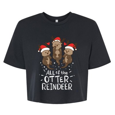 Otter Reindeer Deer Christmas Xmas Gift Present Bella+Canvas Jersey Crop Tee