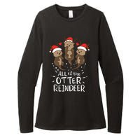 Otter Reindeer Deer Christmas Xmas Gift Present Womens CVC Long Sleeve Shirt