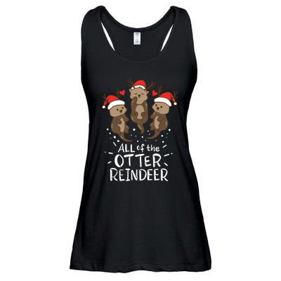 Otter Reindeer Deer Christmas Xmas Gift Present Ladies Essential Flowy Tank