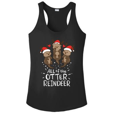 Otter Reindeer Deer Christmas Xmas Gift Present Ladies PosiCharge Competitor Racerback Tank