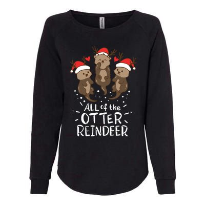 Otter Reindeer Deer Christmas Xmas Gift Present Womens California Wash Sweatshirt