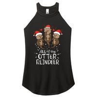 Otter Reindeer Deer Christmas Xmas Gift Present Women's Perfect Tri Rocker Tank