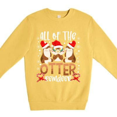 Otter Reindeer Deer Christmas Xmas Tree Magic Lover Santa Gift Premium Crewneck Sweatshirt