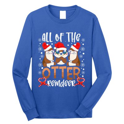 Otter Reindeer Deer Christmas Xmas Tree Magic Lover Santa Gift Long Sleeve Shirt