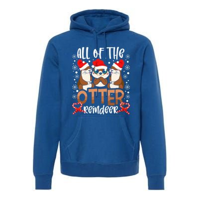 Otter Reindeer Deer Christmas Xmas Tree Magic Lover Santa Gift Premium Hoodie