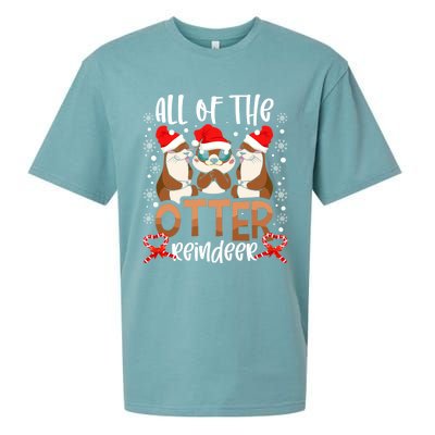 Otter Reindeer Deer Christmas Xmas Tree Magic Lover Santa Gift Sueded Cloud Jersey T-Shirt