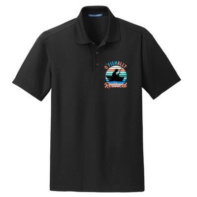 O'fishally Retired Dad Funny Fishing Father's Day Gift Dry Zone Grid Polo