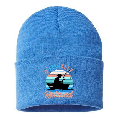 O'fishally Retired Dad Funny Fishing Father's Day Gift Sustainable Knit Beanie