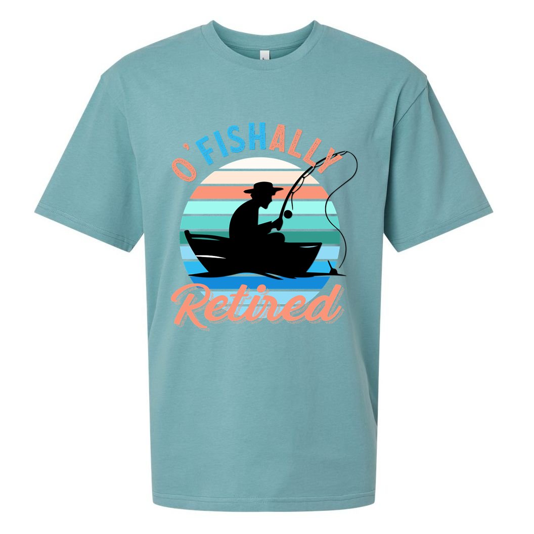 O'fishally Retired Dad Funny Fishing Father's Day Gift Sueded Cloud Jersey T-Shirt