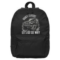Offroad Racing Dad Sxs 4x4 Off Roading Suv Utv Car Lovers 16 in Basic Backpack