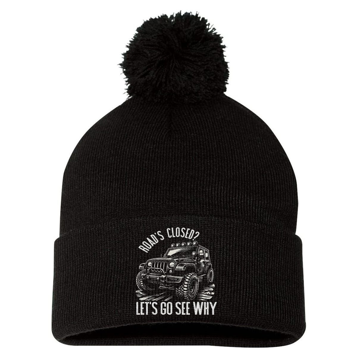 Offroad Racing Dad Sxs 4x4 Off Roading Suv Utv Car Lovers Pom Pom 12in Knit Beanie