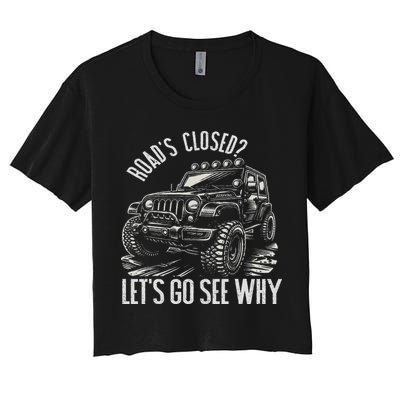 Offroad Racing Dad Sxs 4x4 Off Roading Suv Utv Car Lovers Women's Crop Top Tee