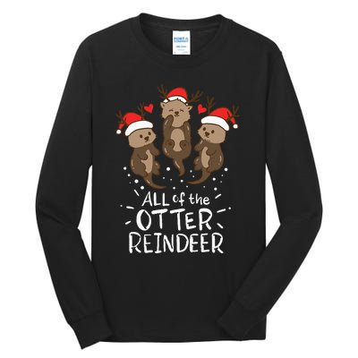 Otter Reindeer Deer Christmas Xmas Gift Present Tall Long Sleeve T-Shirt