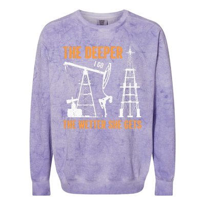 Oil Rig Drilling Lifestyle Oilfield Worker Hard Hat & Boots Colorblast Crewneck Sweatshirt