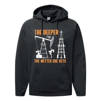 Oil Rig Drilling Lifestyle Oilfield Worker Hard Hat & Boots Performance Fleece Hoodie