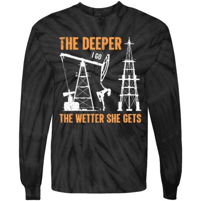 Oil Rig Drilling Lifestyle Oilfield Worker Hard Hat & Boots Tie-Dye Long Sleeve Shirt