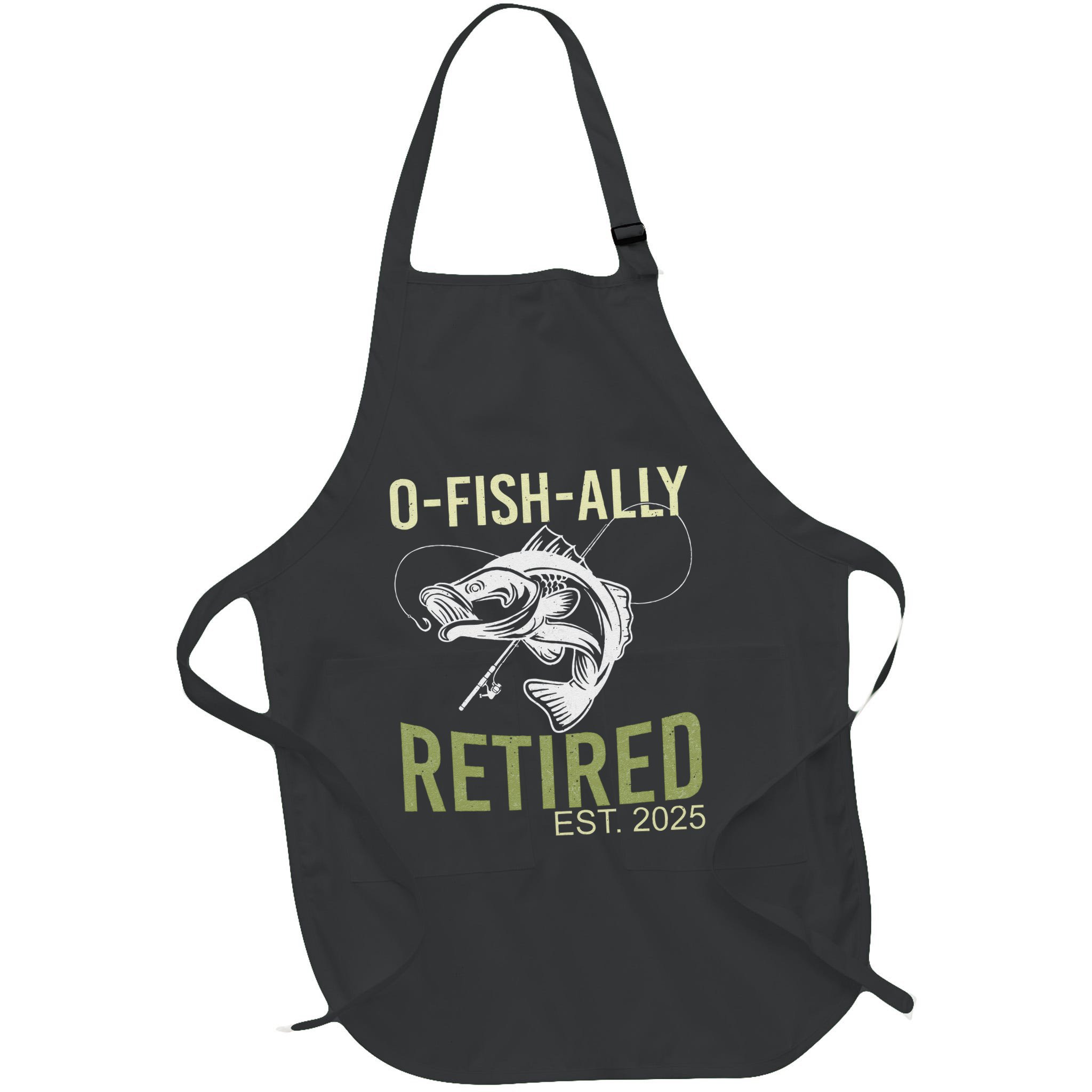 Ofishally Retired Est 2025 Fisherman Fishing Retirement Apron