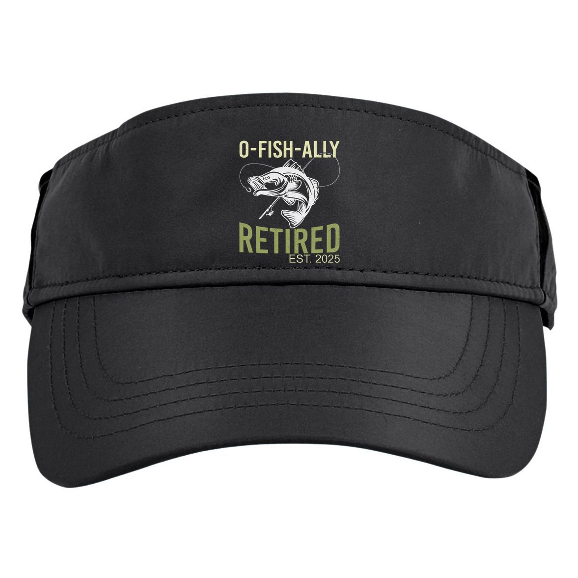 Ofishally Retired Est 2025 Fisherman Fishing Retirement Adult Drive Performance Visor