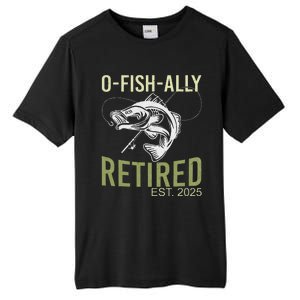 Ofishally Retired Est 2025 Fisherman Fishing Retirement Tall Fusion ChromaSoft Performance T-Shirt