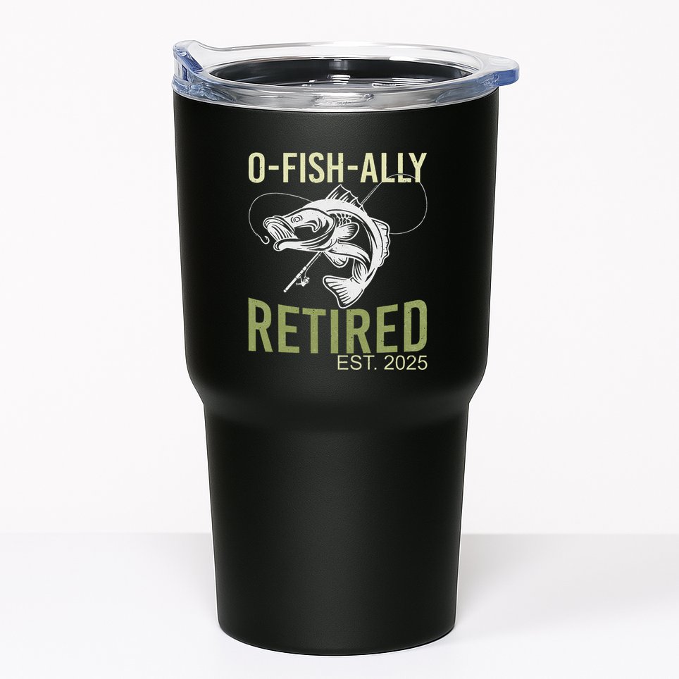 Ofishally Retired Est 2025 Fisherman Fishing Retirement Tumbler