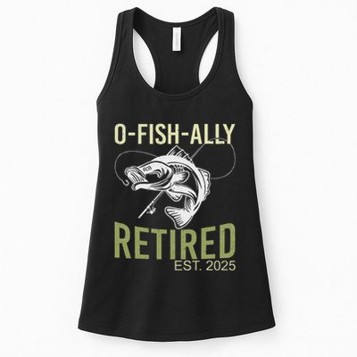 Ofishally Retired Est 2025 Fisherman Fishing Retirement Womens Tank Top