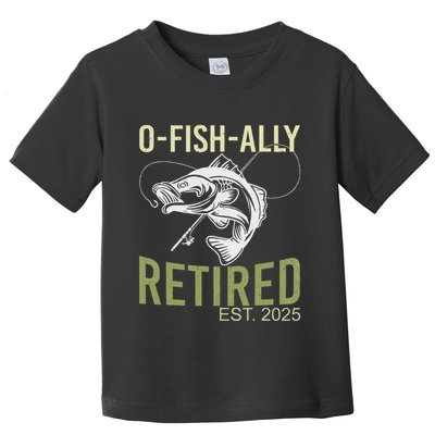 Ofishally Retired Est 2025 Fisherman Fishing Retirement Toddler T-Shirt