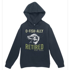 Ofishally Retired Est 2025 Fisherman Fishing Retirement Urban Pullover Hoodie