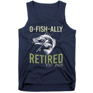 Ofishally Retired Est 2025 Fisherman Fishing Retirement Tank Top