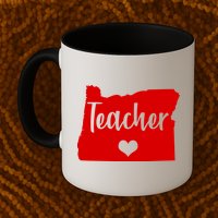 Oregon Teacher Red For Ed Mug