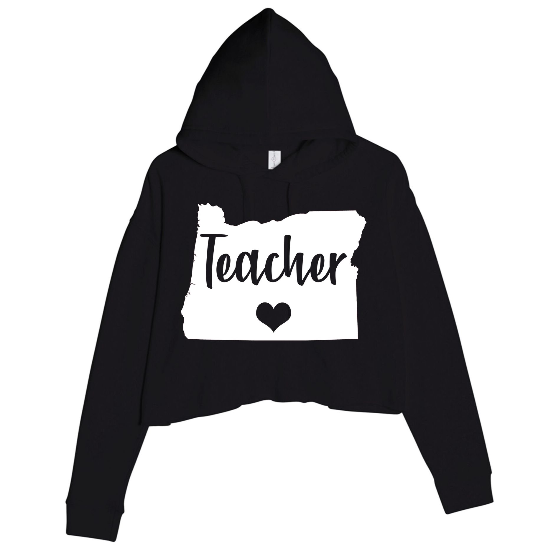 Oregon Teacher Red For Ed Crop Fleece Hoodie