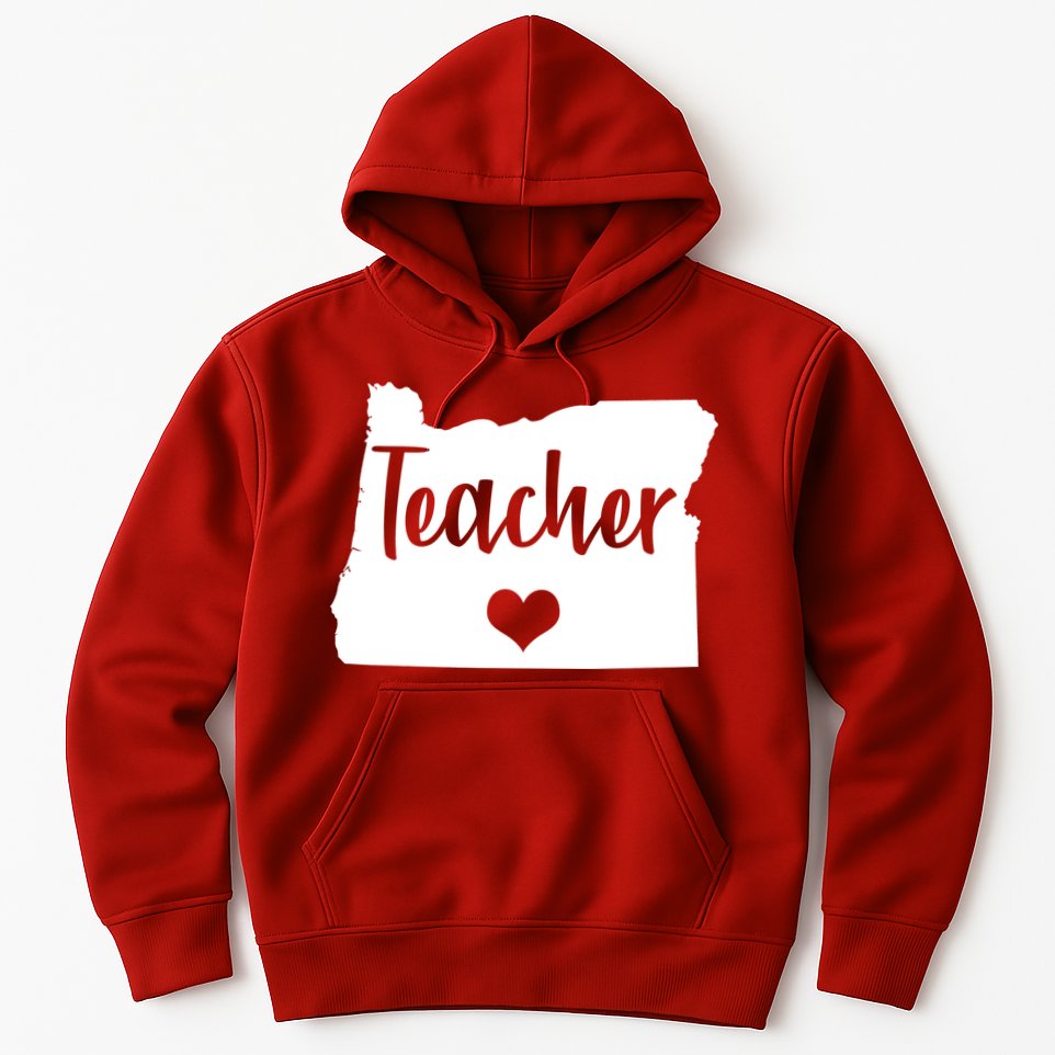Oregon Teacher Red For Ed Hoodie