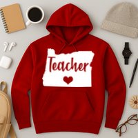 Oregon Teacher Red For Ed Hoodie