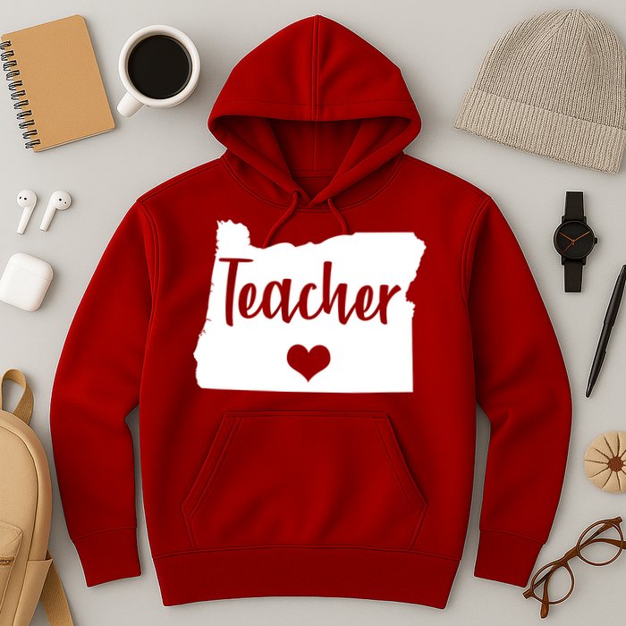 Oregon Teacher Red For Ed Hoodie