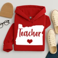 Oregon Teacher Red For Ed Hoodie