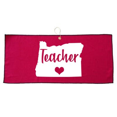 Oregon Teacher Red For Ed Large Microfiber Waffle Golf Towel