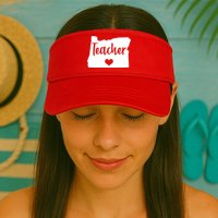 Oregon Teacher Red For Ed Visor