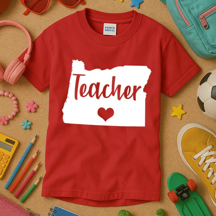 Oregon Teacher Red For Ed Kids T-Shirt