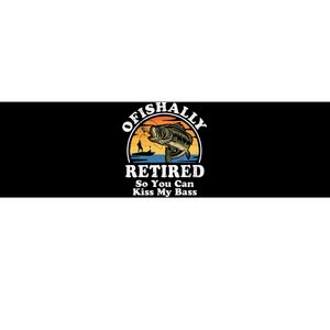 Ofishally Retired Funny Bass Fishing Retirement Gift For Men Bumper Sticker