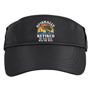 Ofishally Retired Funny Bass Fishing Retirement Gift For Men Adult Drive Performance Visor