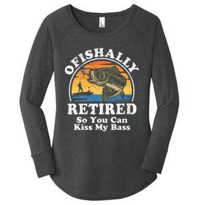 Ofishally Retired Funny Bass Fishing Retirement Gift For Men Women's Perfect Tri Tunic Long Sleeve Shirt