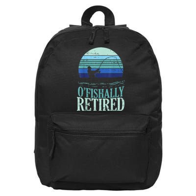 Ofishally Retired Fishing Retro Retirement Dad Gift 16 in Basic Backpack