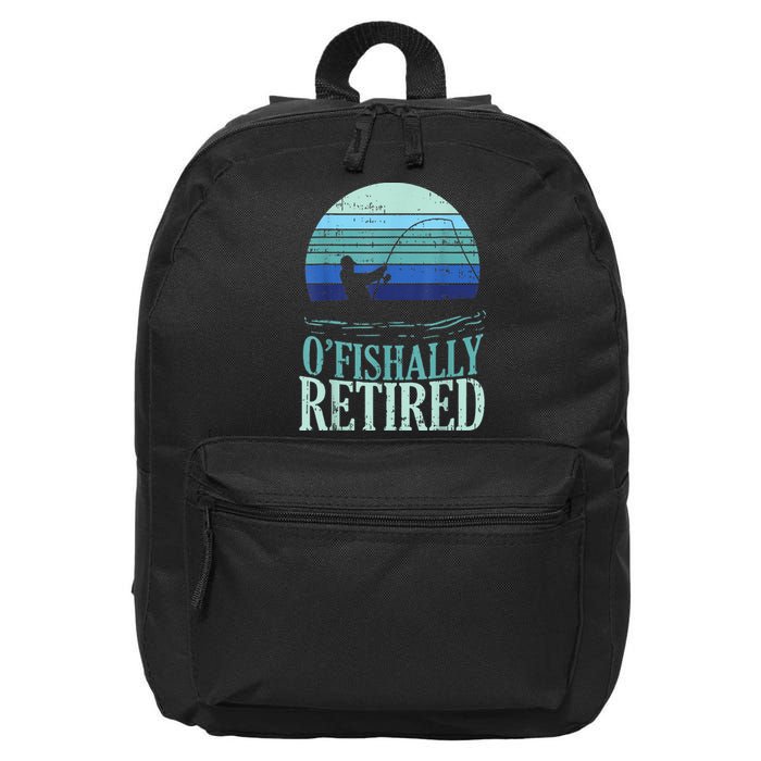 Ofishally Retired Fishing Retro Retirement Dad Gift 16 in Basic Backpack