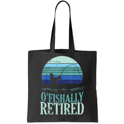 Ofishally Retired Fishing Retro Retirement Dad Gift Tote Bag