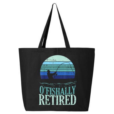 Ofishally Retired Fishing Retro Retirement Dad Gift 25L Jumbo Tote